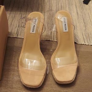 Steve Madden clear strap wedge